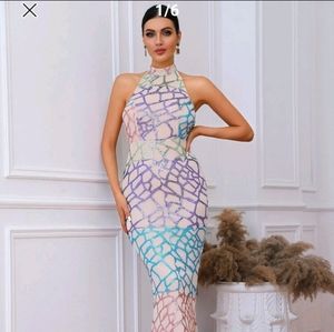 BRAND NEW PROM DRESS WITH BRAND NEW MATCHING JEWELRY SET